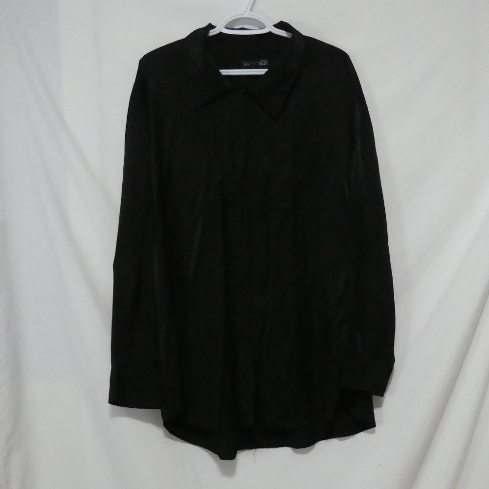 DAZY | XL - extra large | Black Lightweight Long Sleeve Casual / Dress Shirt
